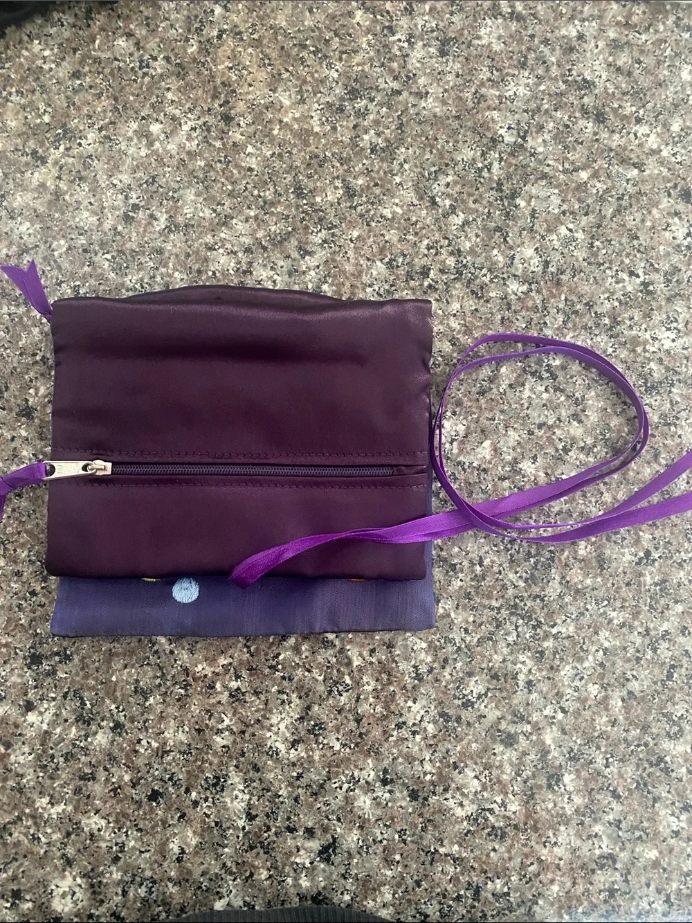 Vintage polka dot Satin jewelry roll